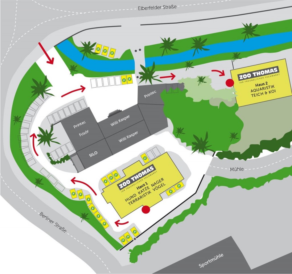 Lageplan von ZOO THOMAS - Hier finden Sie sich zurecht! >> KLICKEN zum Vergrößern